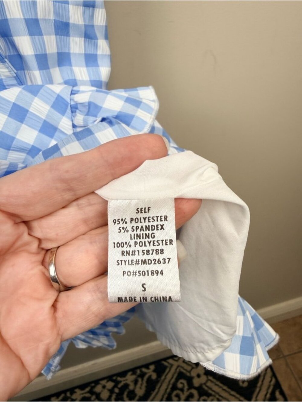 MABLE blue gingham cut out cute summer dress small - Picture 8 of 13